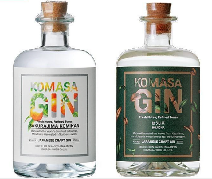 Bundle Offer：[全新有盒] Komasa 小正釀造 Gin (Sakurajima Komikan 櫻島小蜜柑 + Hojicha 焙茶氈酒)